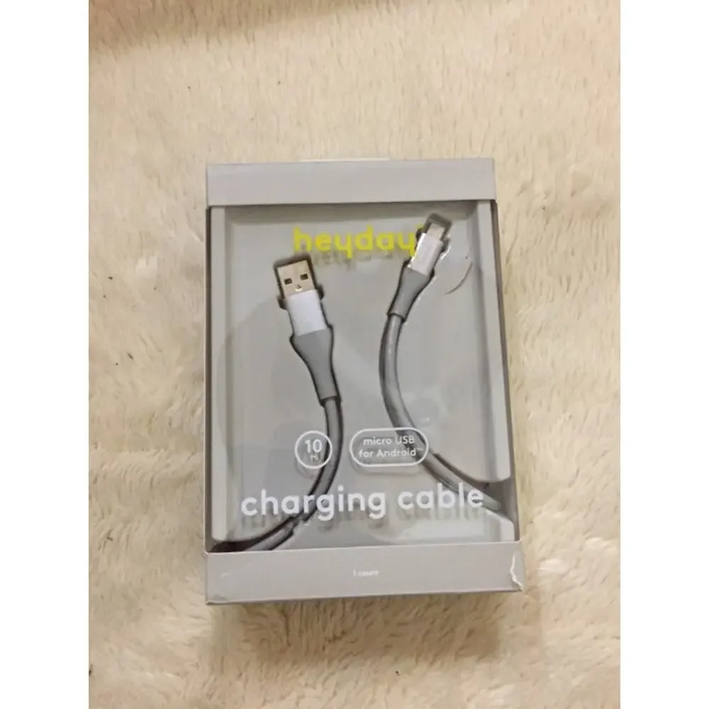 heyday™ 10' Micro-USB to USB-A Round Cable-Cool Gray/Silver